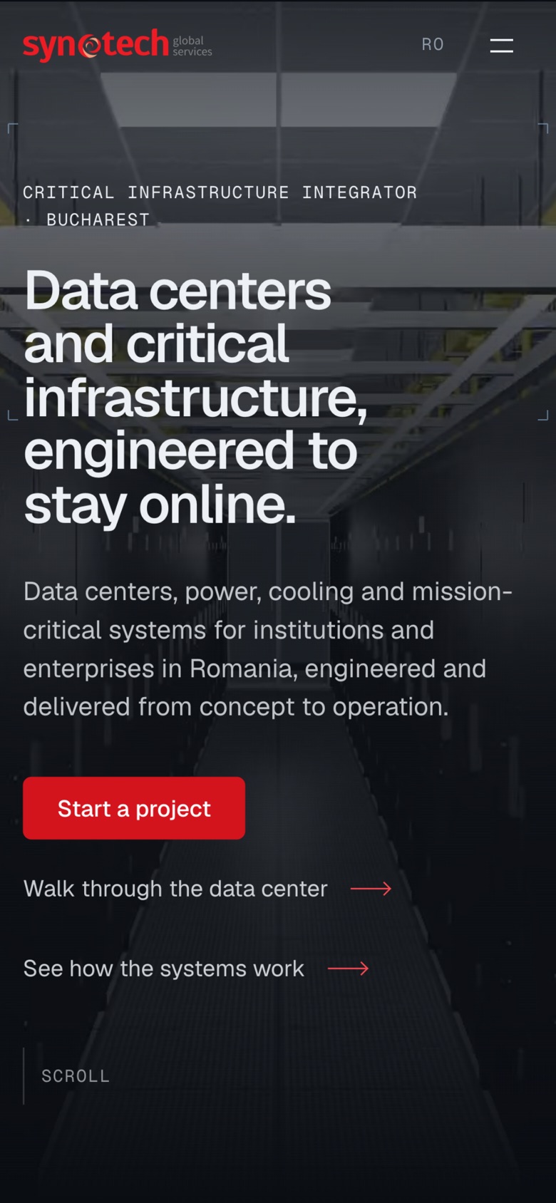 Synotech website home page on a phone